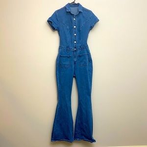 Denim Flare Jumpsuit